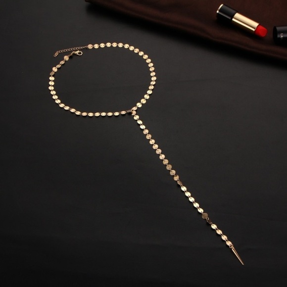 🎀 Awesome minimalist Boho coin lariat long choker necklace ⭐️ - Picture 4 of 5